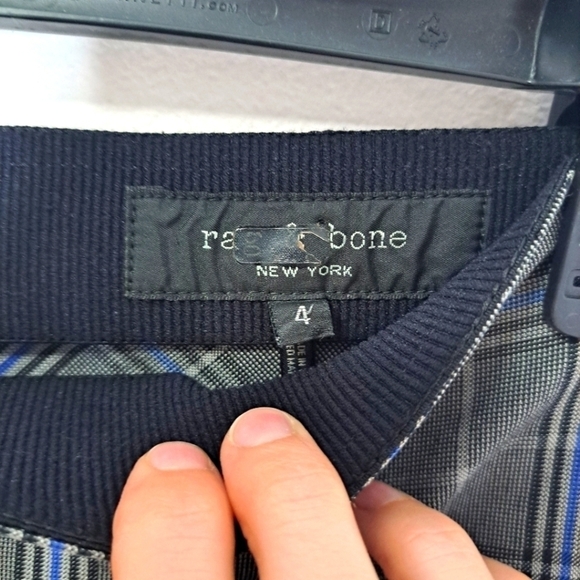 Rag&Bone Simone slim ankle pant grey plaid 4 - Picture 7 of 7